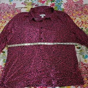 Charter Club Polo Pink Hearts and Navy Blue Background Size XL